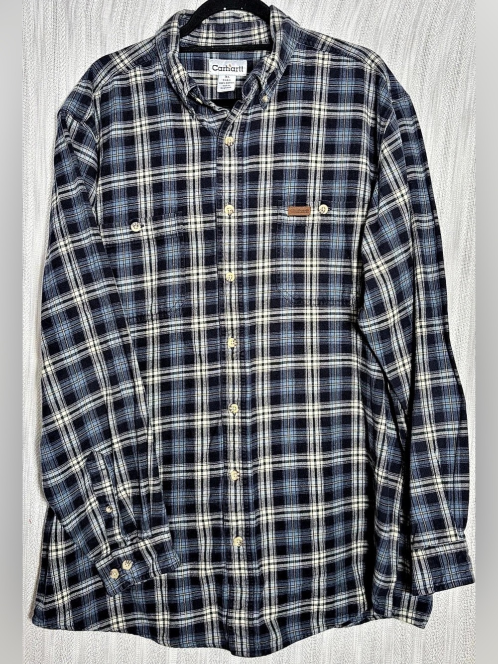 Carhartt Men's Plaid Cotton Shirt Size XL Like New